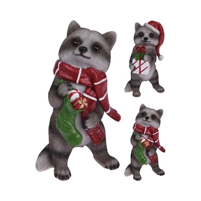 PROCIONE RESINA NATALE 22CM 2